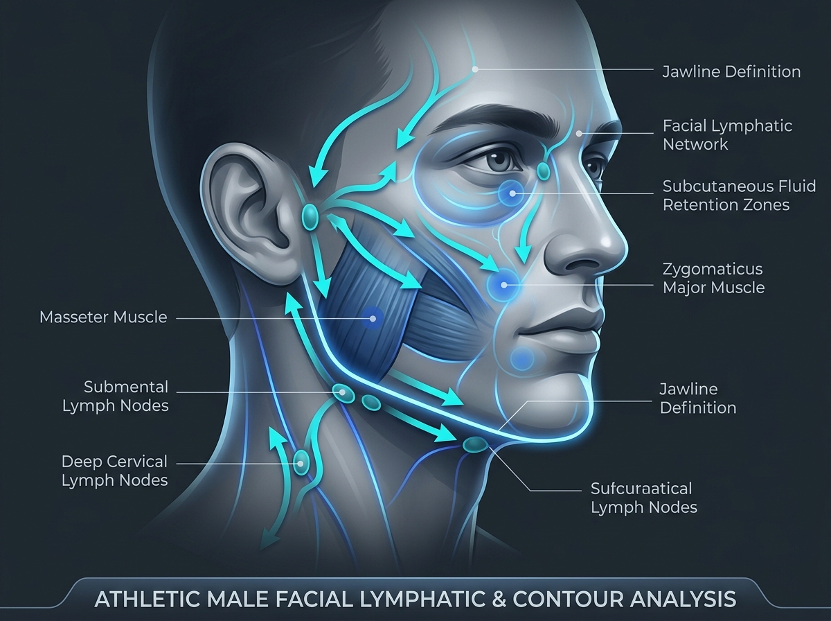 Facial Lymphatic and Jawline Drainage Diagram